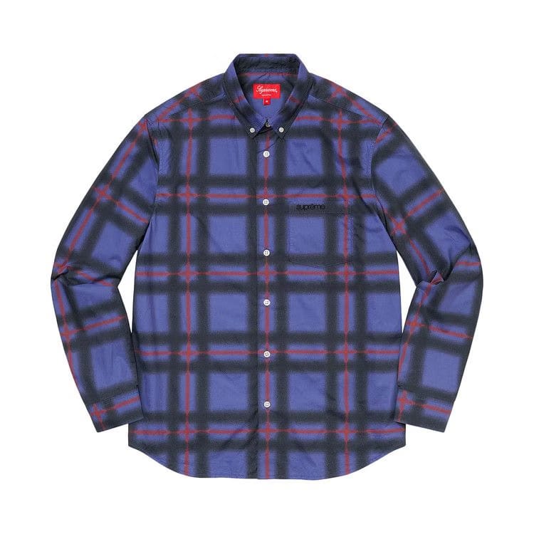 Supreme Spray Tartan Shirt Blue