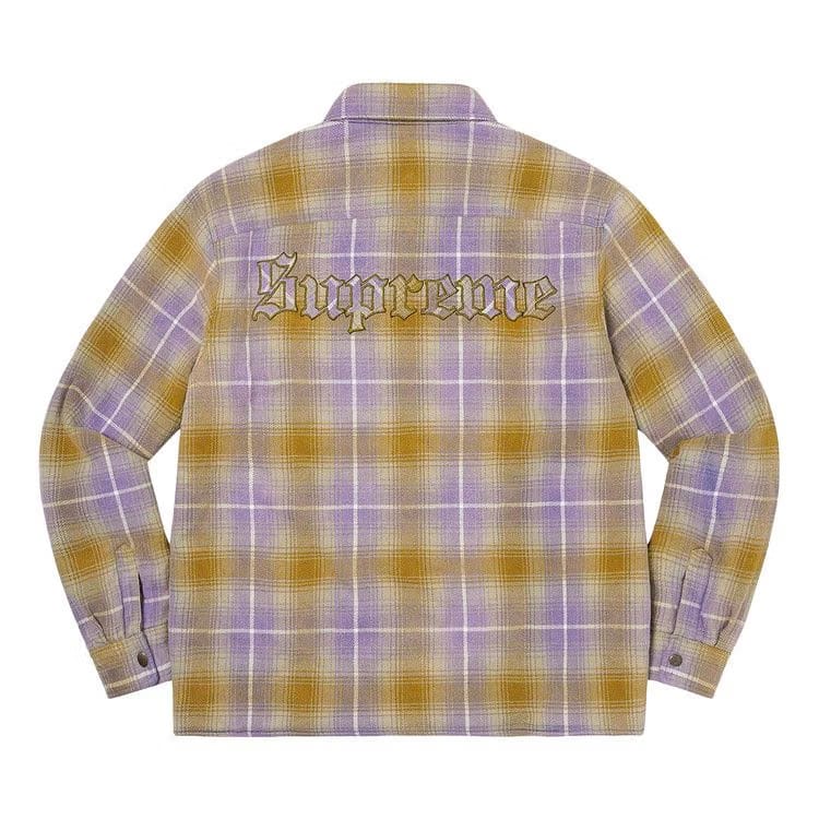Supreme Shearling Lined Flannel Shirt Olive