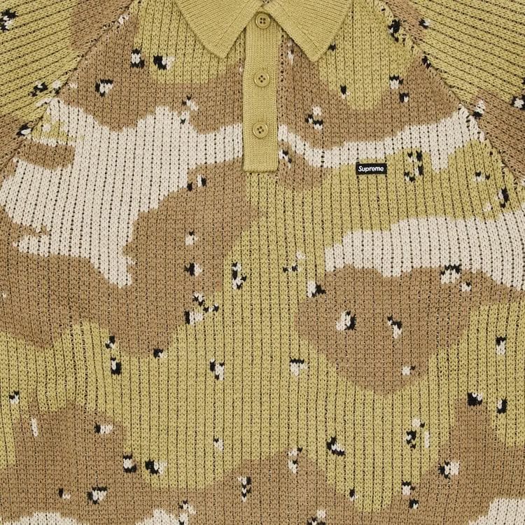 Supreme Small Box Polo Sweater Desert Camo
