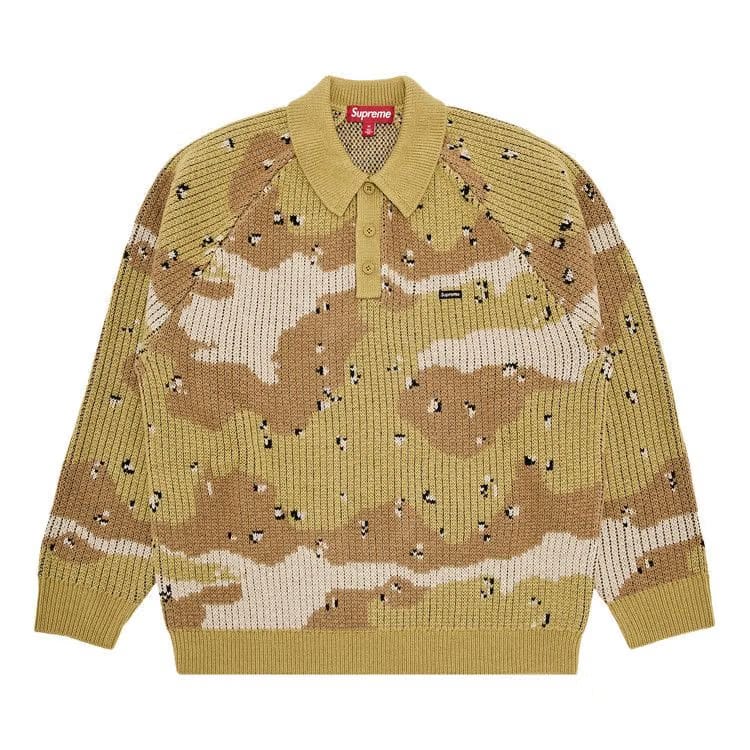 Supreme Small Box Polo Sweater Desert Camo