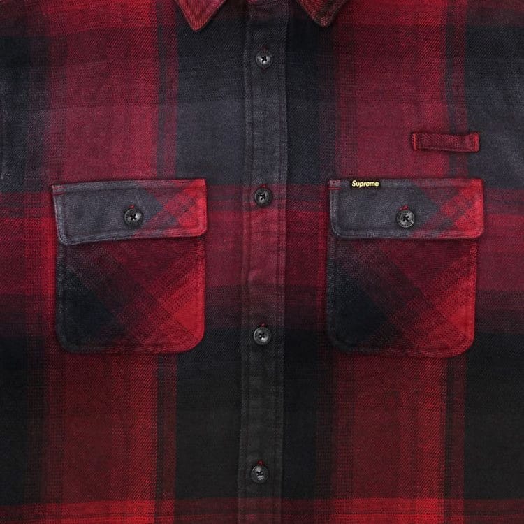 Supreme Quilted Lined Hooded Flannel Shirt Red Plaid
