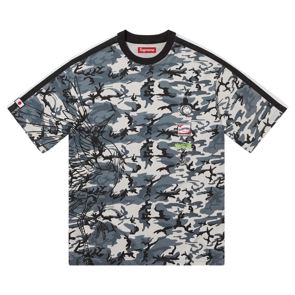 Supreme Crane Shorts-Sleeve Top Black Camo