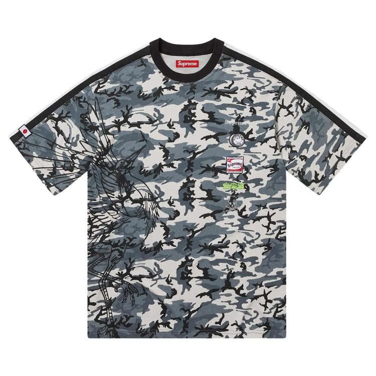 Supreme Crane Shorts-Sleeve Top Black Camo