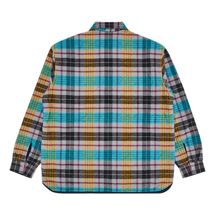 Supreme Quilted Flannel Zip Up Shirt Yellow