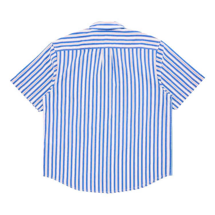 Supreme Loose Fit Multi Stripe Shorts-Sleeve Shirt Blue