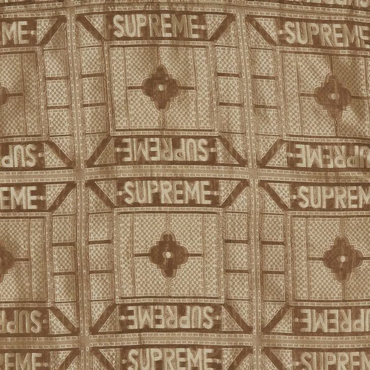 Supreme Tray Jacquard Shorts-Sleeve Shirt Tan