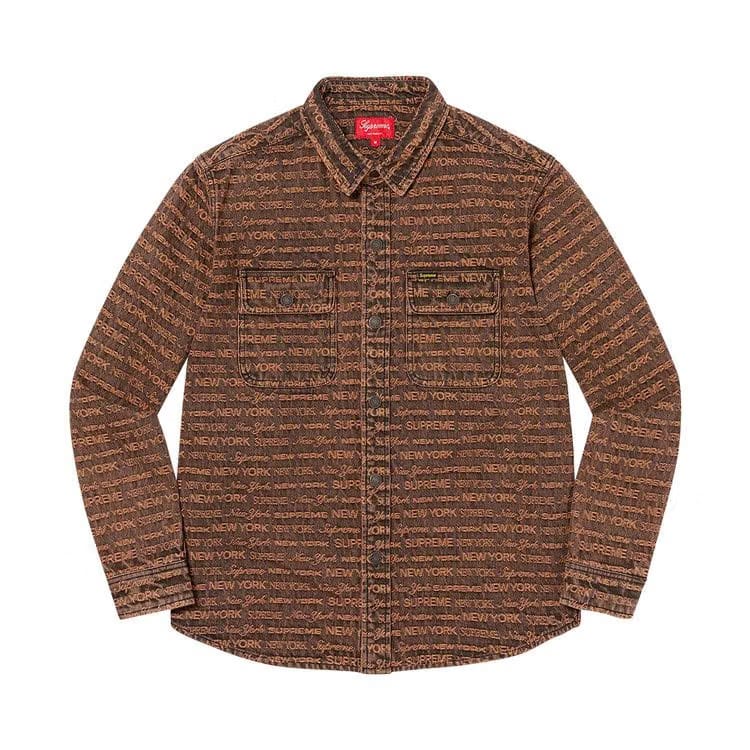 Supreme Multi Type Jacquard Denim Shirt Brown