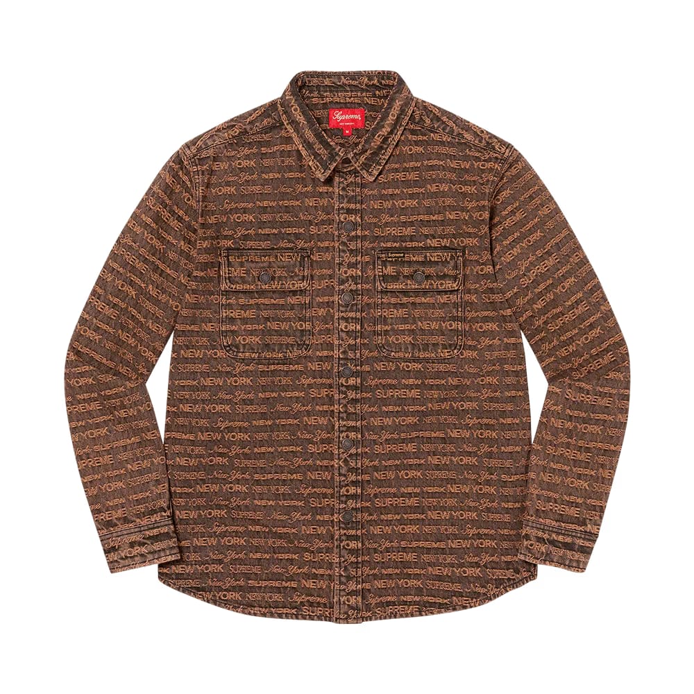 Supreme Multi Type Jacquard Denim Shirt Brown