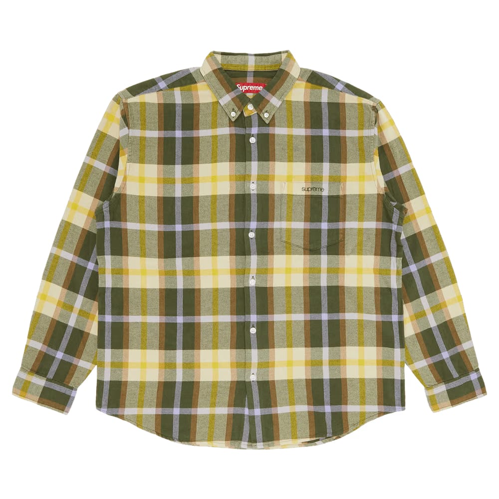 Supreme Plaid Flannel Shirt Green