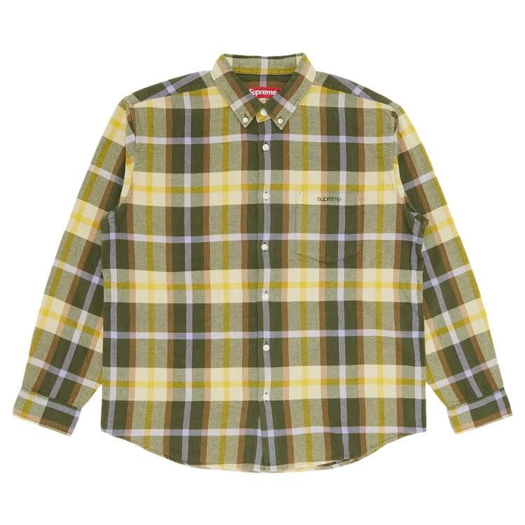 Supreme Plaid Flannel Shirt Green