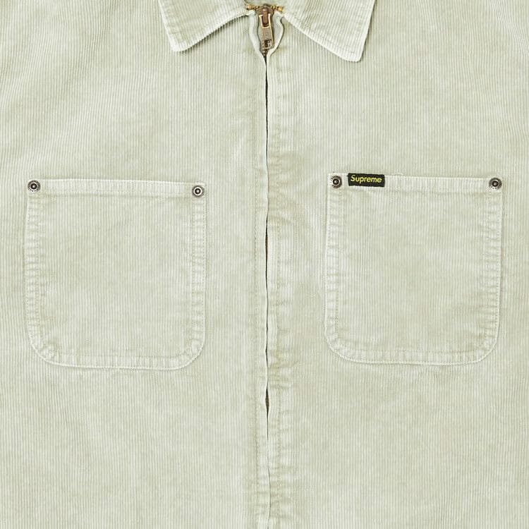 Supreme Washed Corduroy Zip Up Shirt Tan