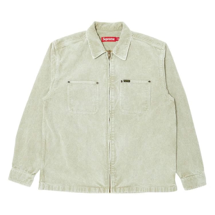 Supreme Washed Corduroy Zip Up Shirt Tan