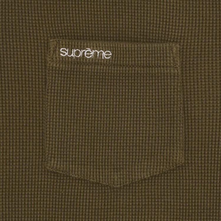 Supreme Thermal Long-Sleeve Polo Olive