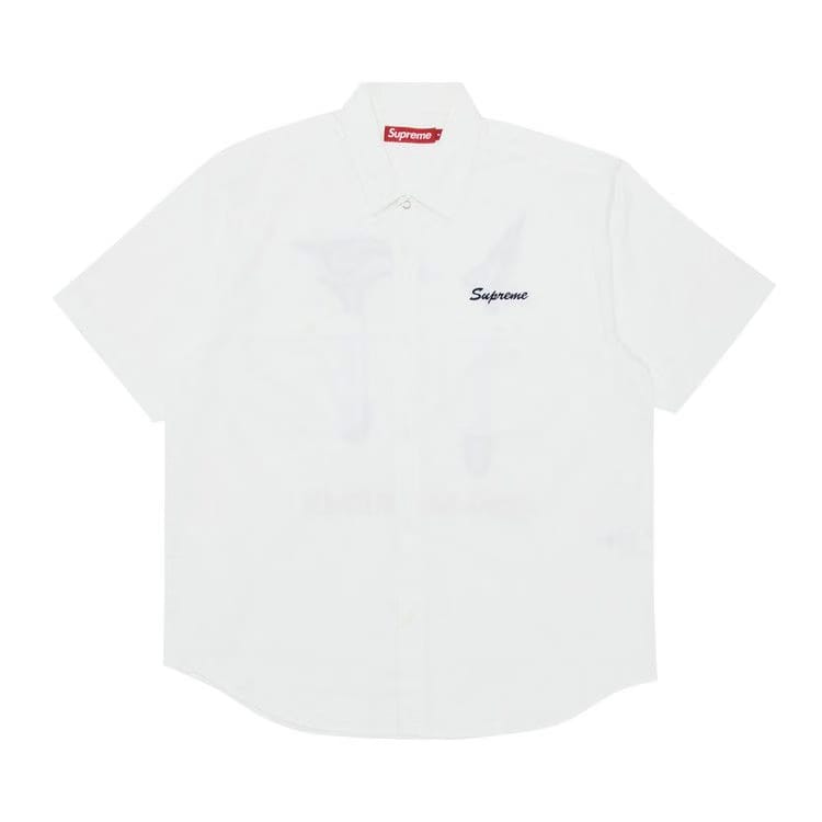 Supreme AOI Eyes Shorts-Sleeve Work Shirt White