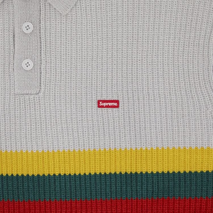 Supreme Small Box Polo Sweater Grey