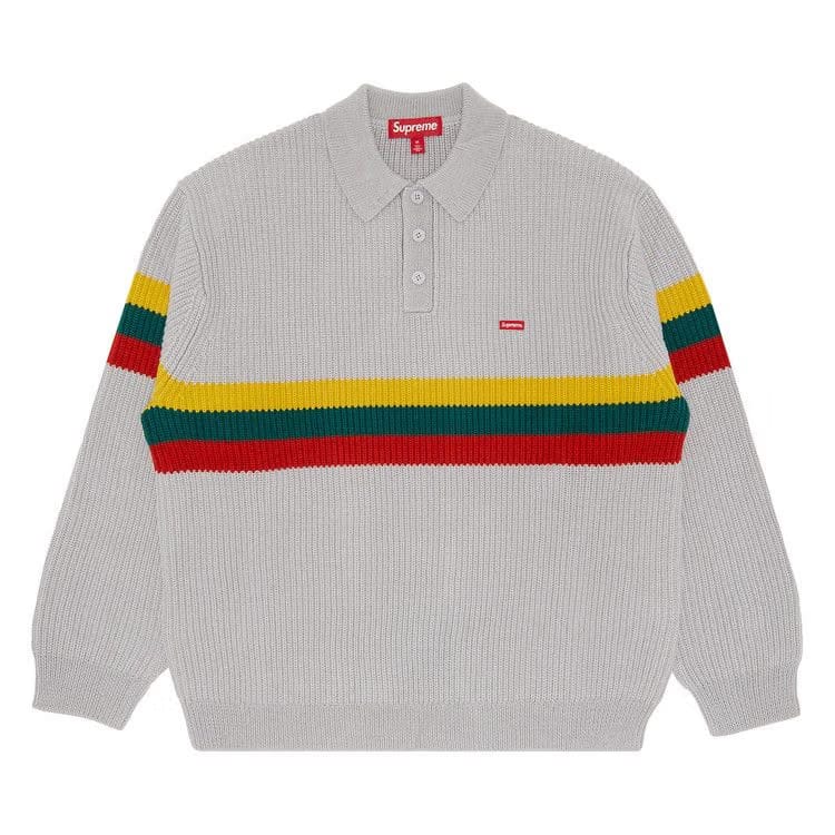 Supreme Small Box Polo Sweater Grey