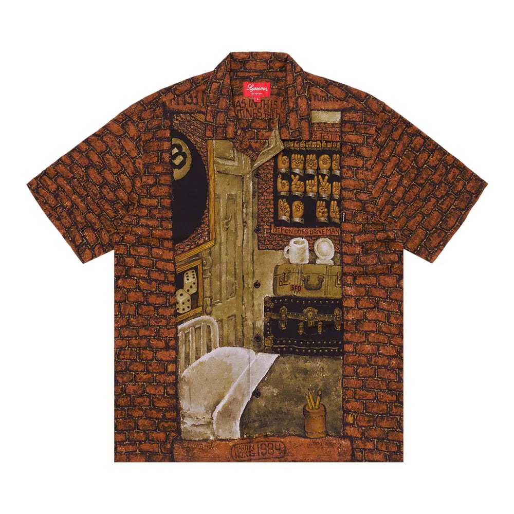 Supreme Martin Wong Secret World Rayon Shorts-Sleeve Shirt Multicolor