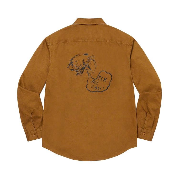 Supreme x Raymond Pettibon Work Shirt Washed Brown