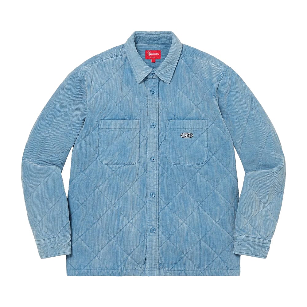 Supreme Quilted Corduroy Shirt Slate Blue