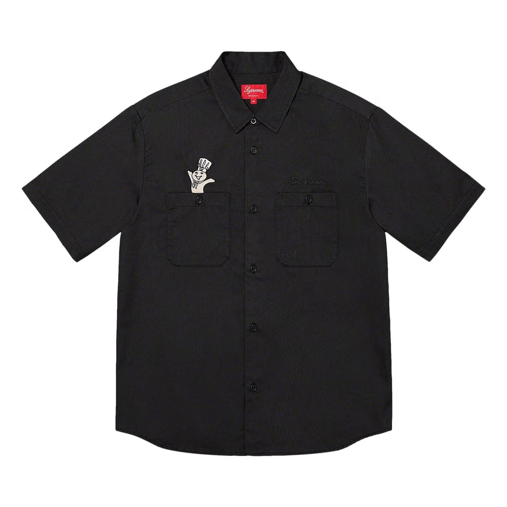 Supreme Doughboy Shorts-Sleeve Work Shirt Black