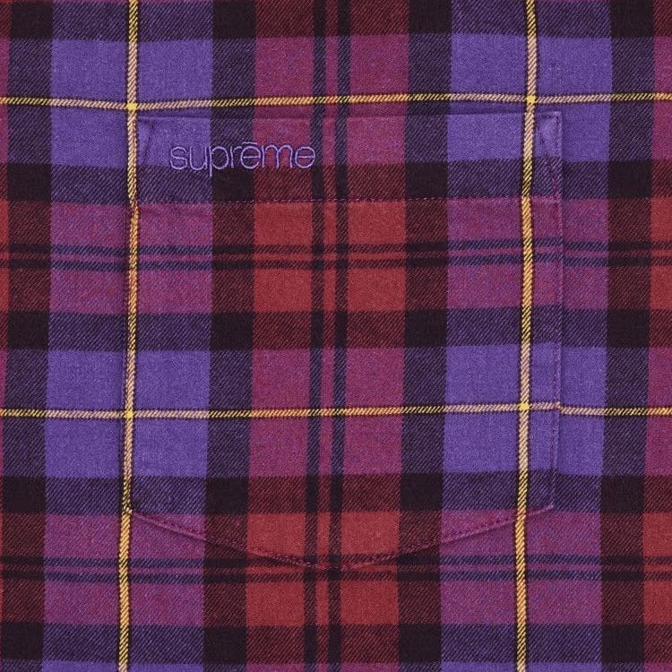 Supreme Plaid Flannel Shirt Purple