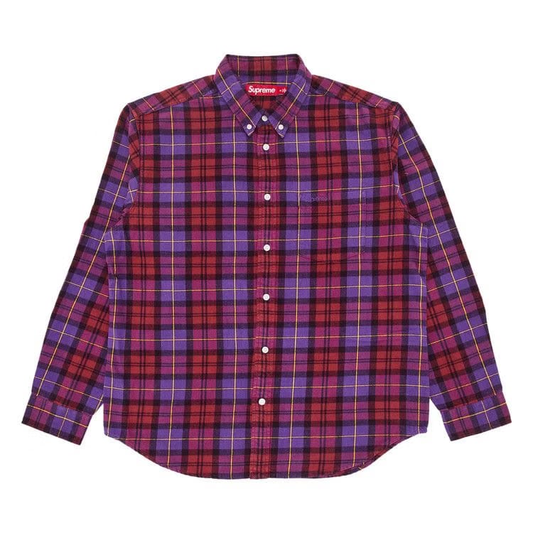Supreme Plaid Flannel Shirt Purple