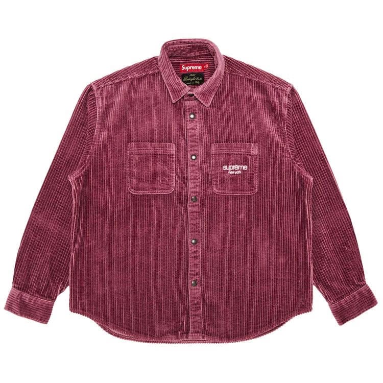 Supreme Wide Wale Corduroy Snap Shirt Dusty Pink