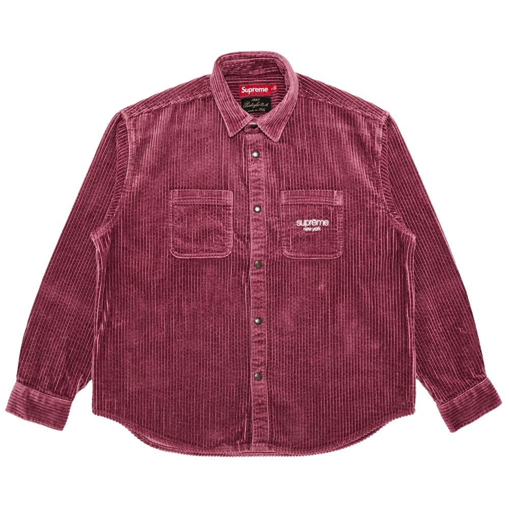 Supreme Wide Wale Corduroy Snap Shirt Dusty Pink