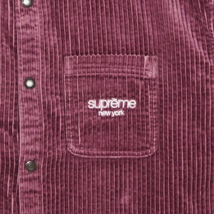 Supreme Wide Wale Corduroy Snap Shirt Dusty Pink