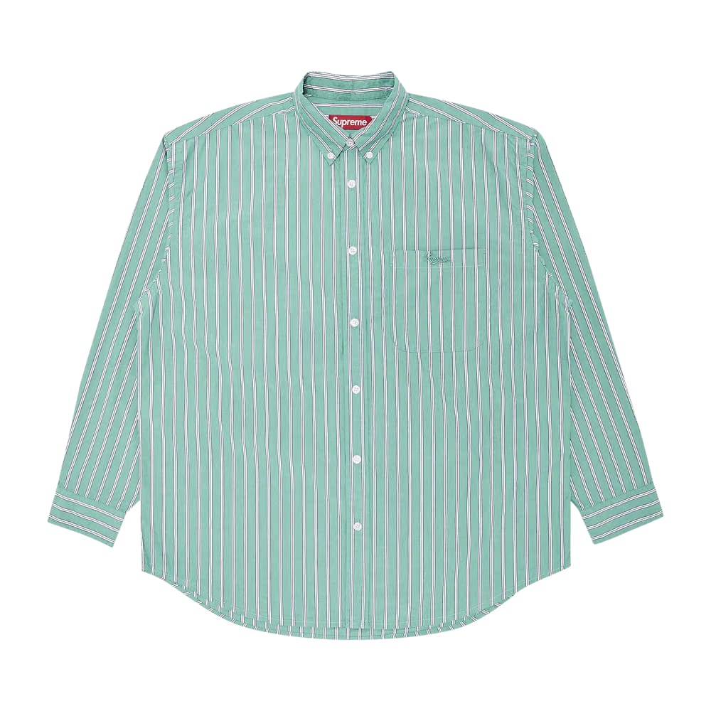 Supreme Loose Fit Stripe Shirt Green