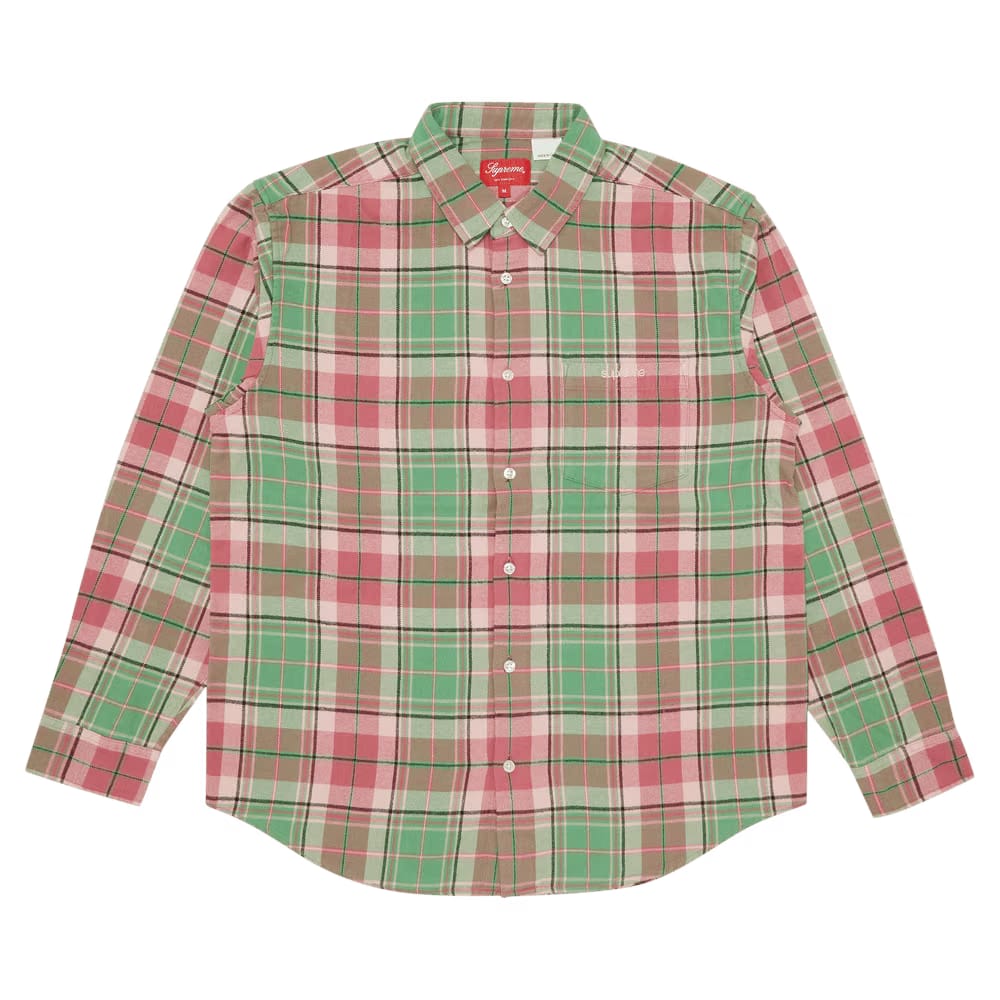 Supreme Plaid Flannel Shirt Pink