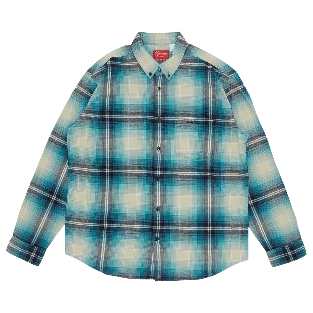 Supreme Shadow Plaid Flannel Shirt Blue