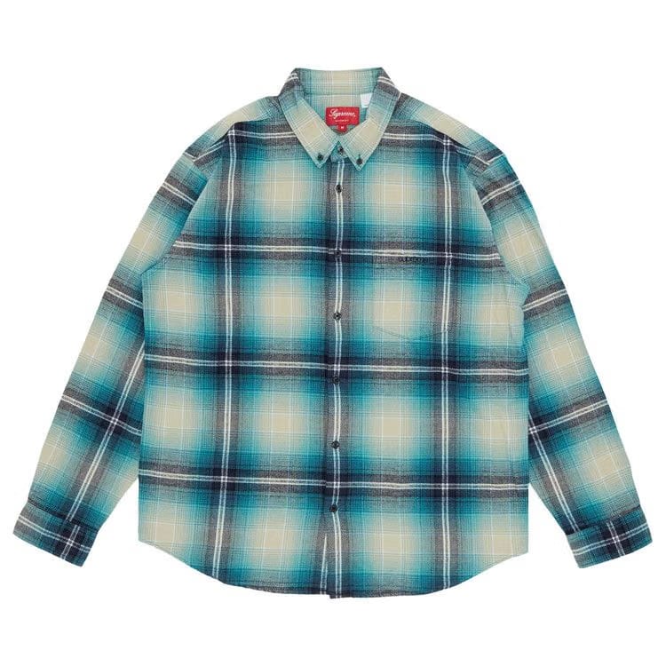 Supreme Shadow Plaid Flannel Shirt Blue