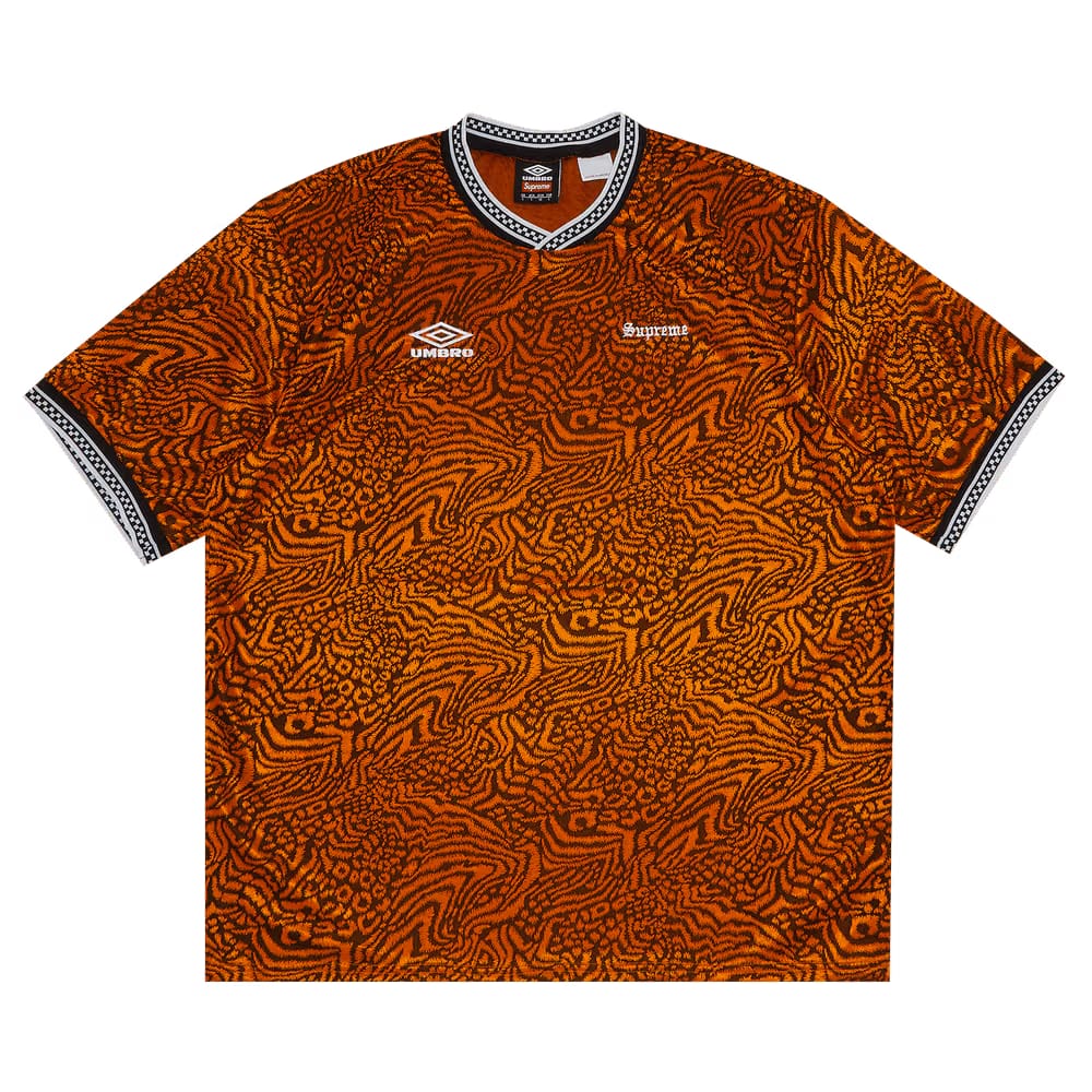 Supreme x Umbro Jacquard Animal Print Soccer Jersey Orange