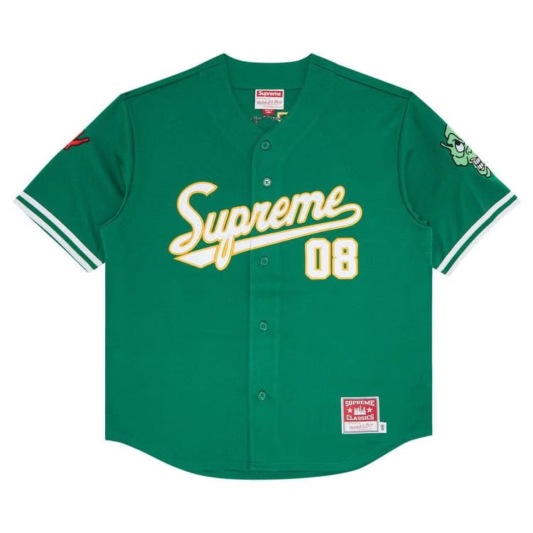 Supreme x Mitchell & Ness Downtown Hell Baseball Jersey Green
