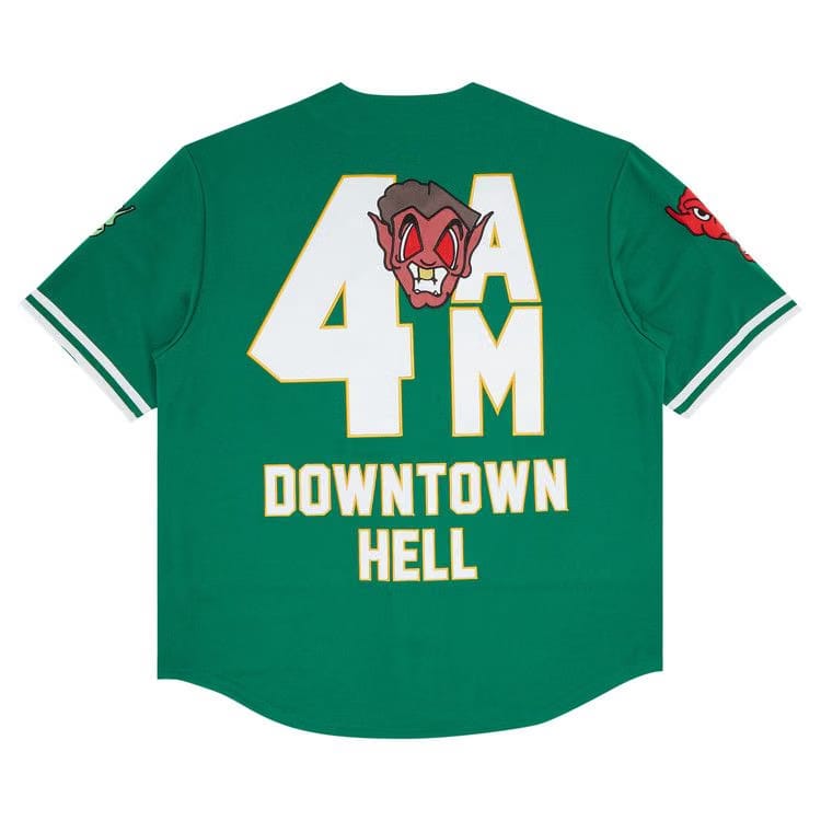 Supreme x Mitchell & Ness Downtown Hell Baseball Jersey Green