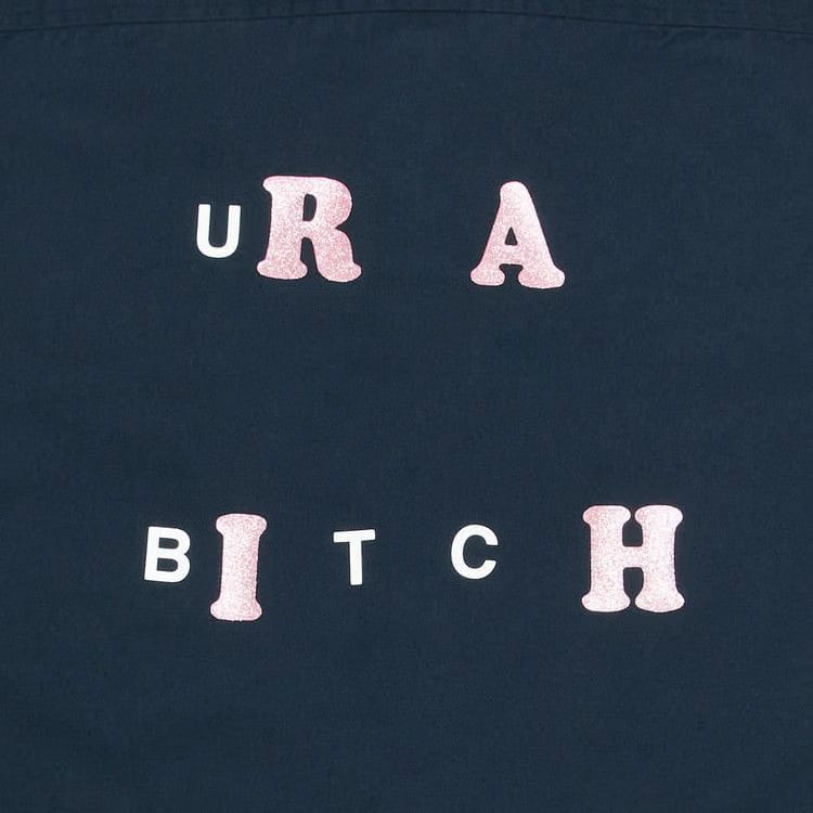 Supreme Bitch Shorts-Sleeve Work Shirt Navy