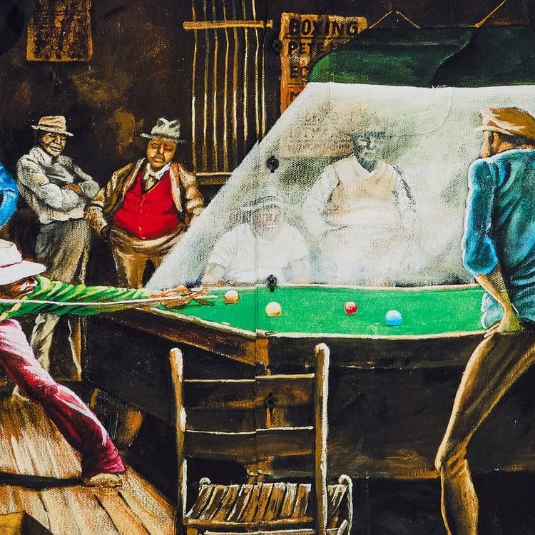 Supreme x Ernie Barnes Shorts-Sleeve Shirt Pool Hall