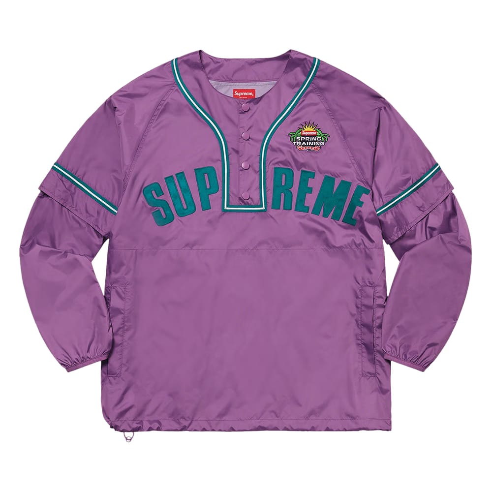 Supreme Snap-Off Long-Sleeve Baseball Top Purple