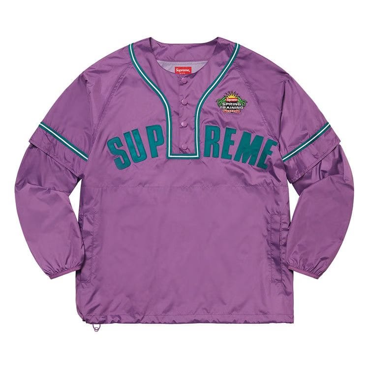Supreme Snap-Off Long-Sleeve Baseball Top Purple