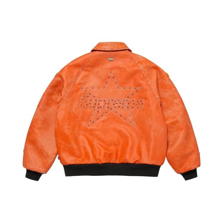 Supreme x Vanson Leathers x B.B. Simon Jacket Orange