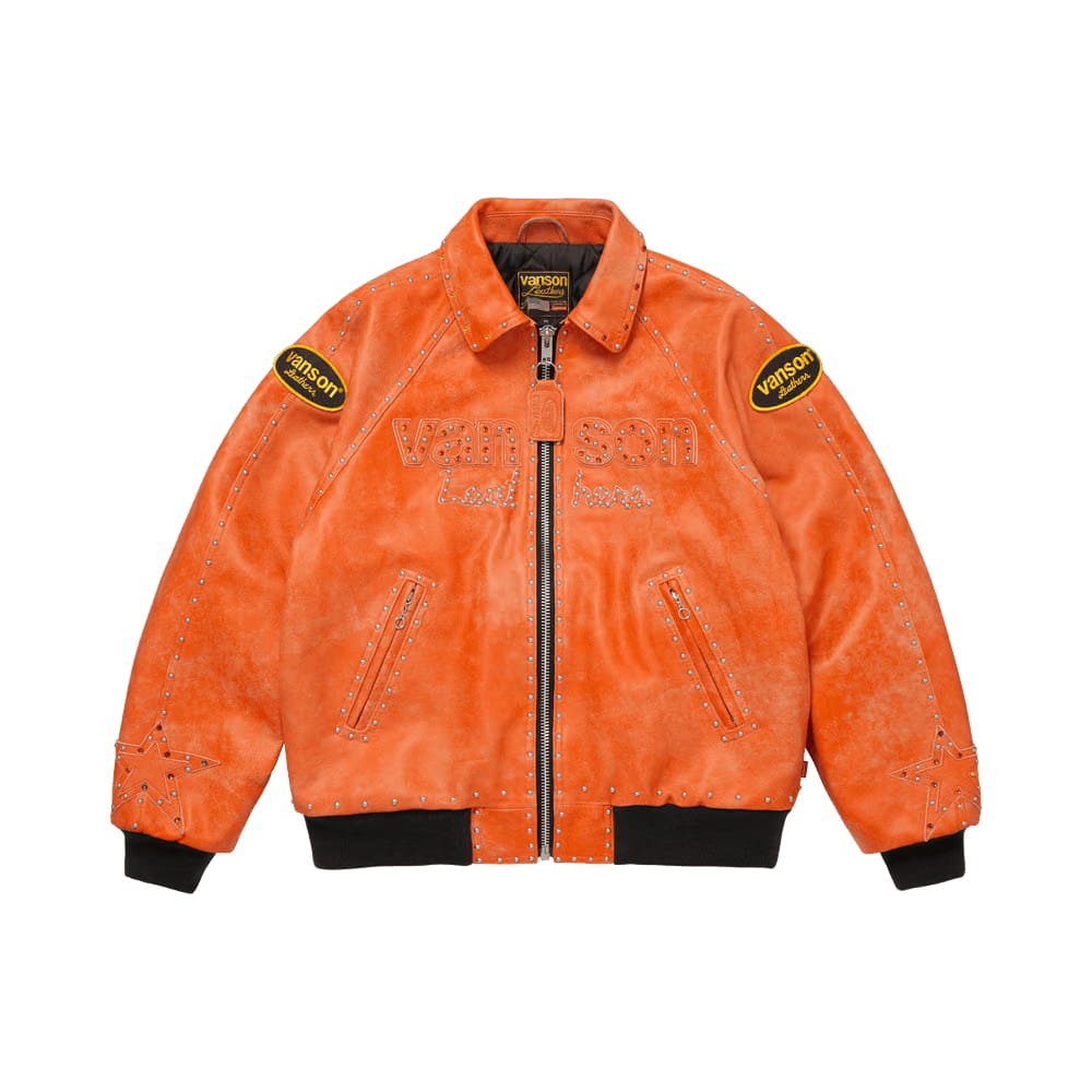 Supreme x Vanson Leathers x B.B. Simon Jacket Orange