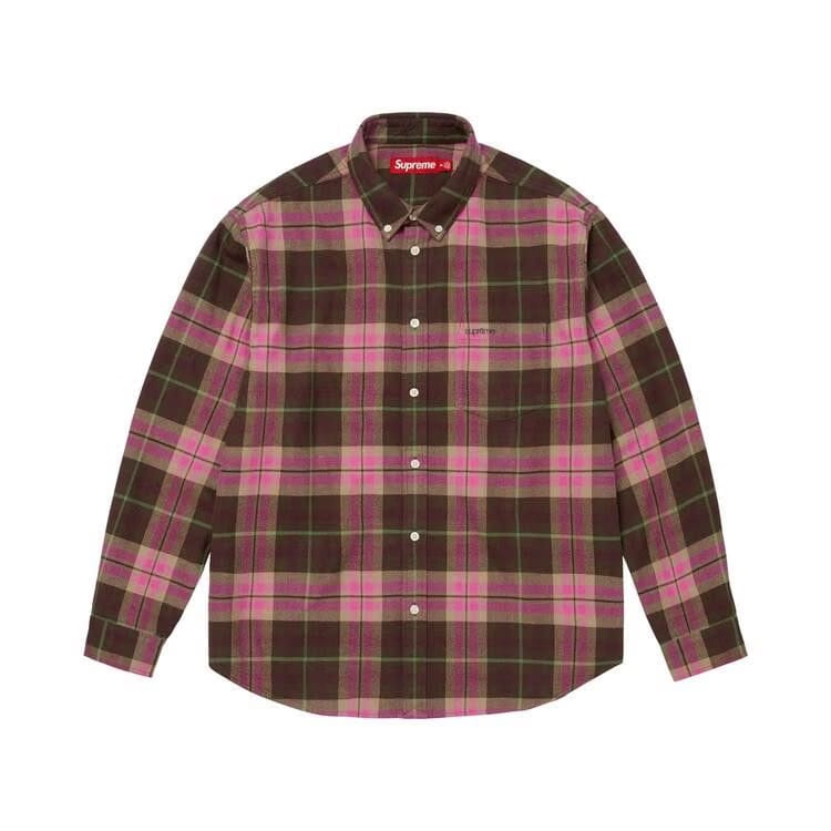 Supreme Plaid Flannel Shirt Brown