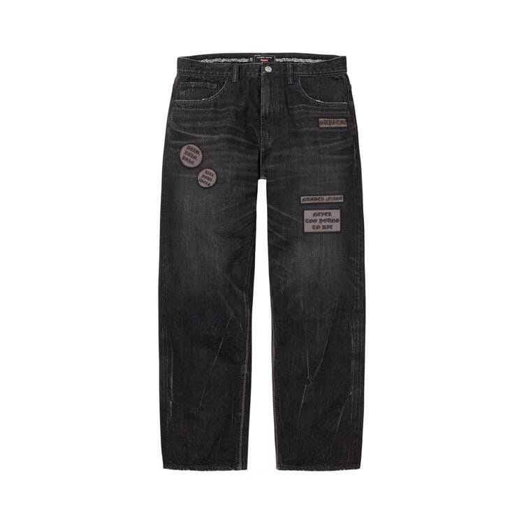 Supreme x Number (N)Ine Patches Loose Fit Selvedge Jean Black