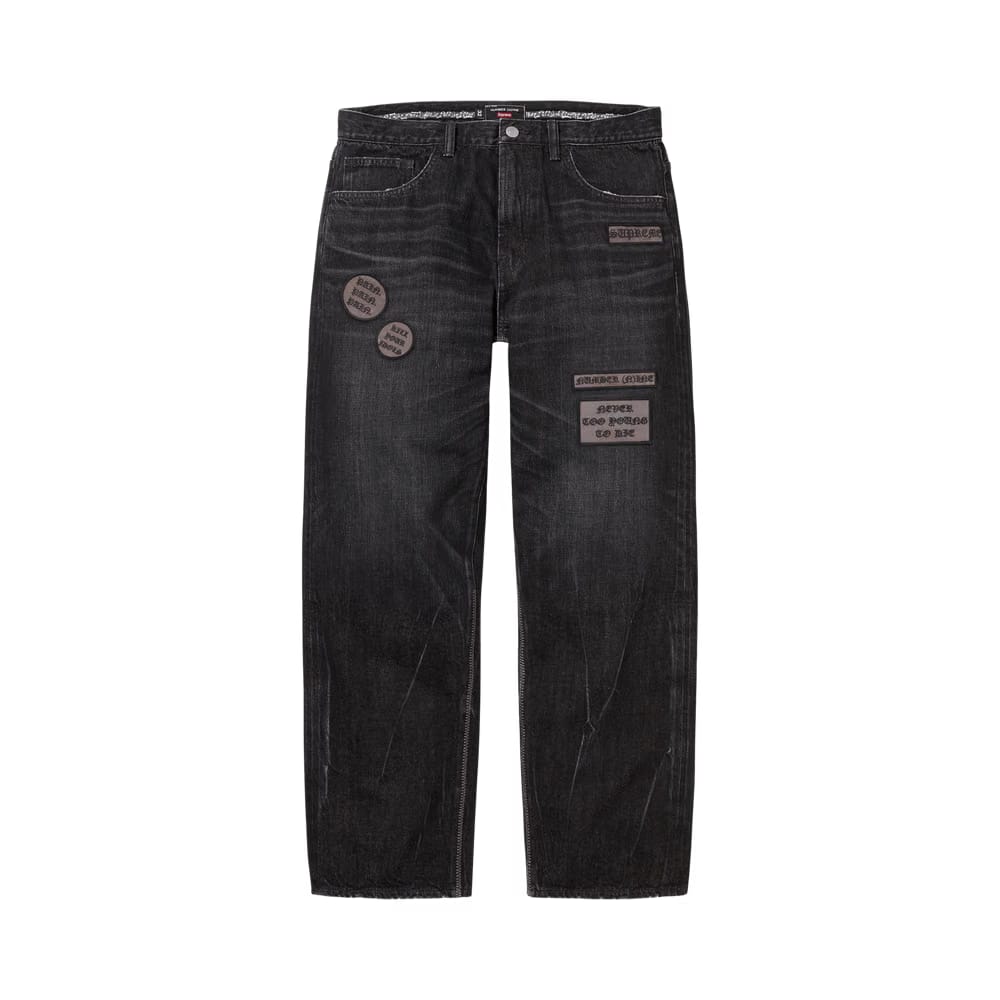 Supreme x Number (N)Ine Patches Loose Fit Selvedge Jean Black