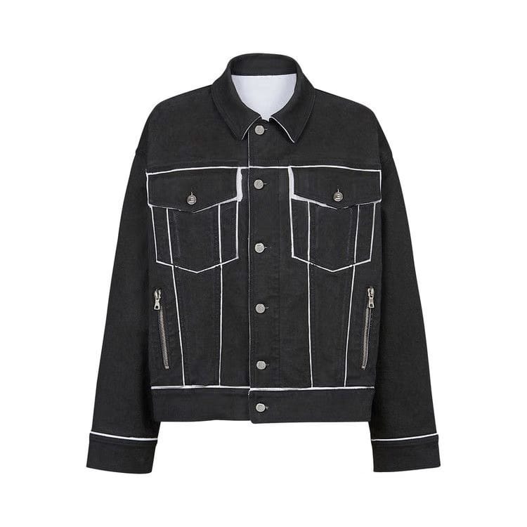 Balmain Outlined Button Up Jacket Black/White