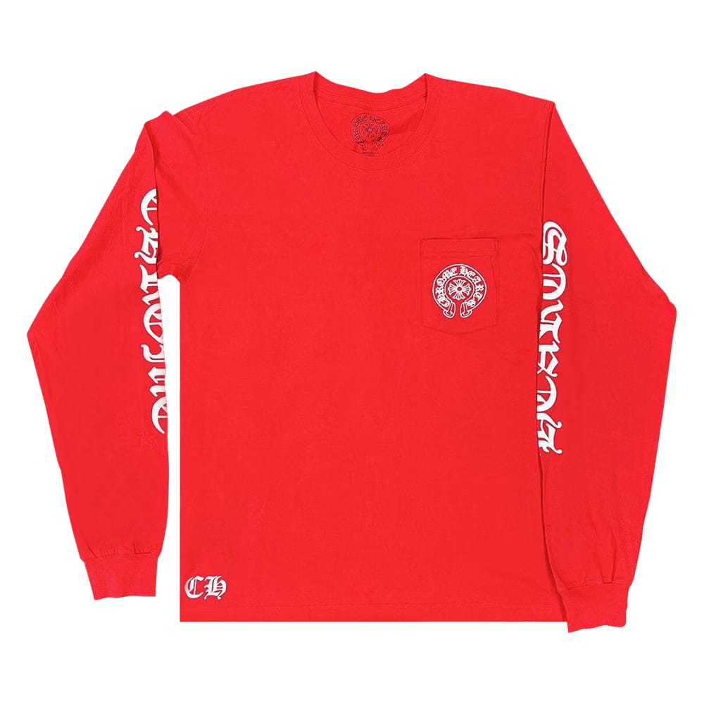 Chrome Hearts Scroll Label Long-Sleeve Red