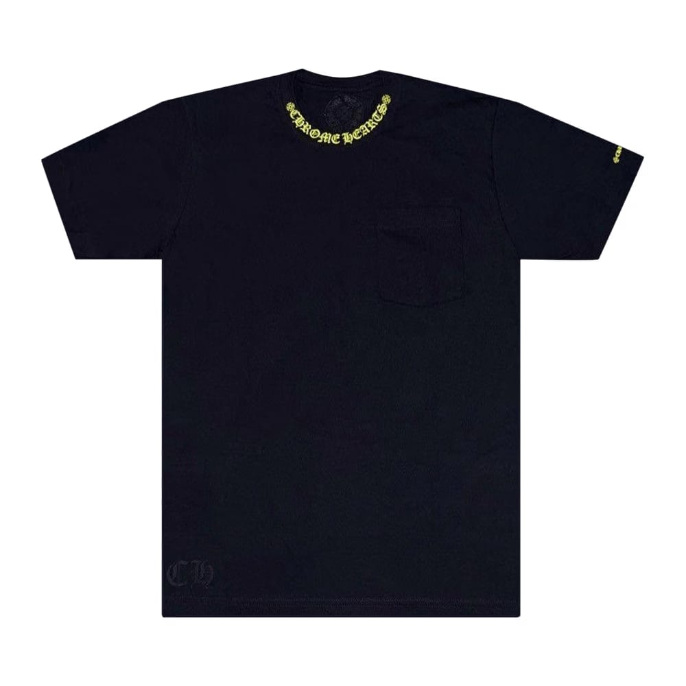 Chrome Hearts Neck Logo T-Shirt Black/Neon Yellow