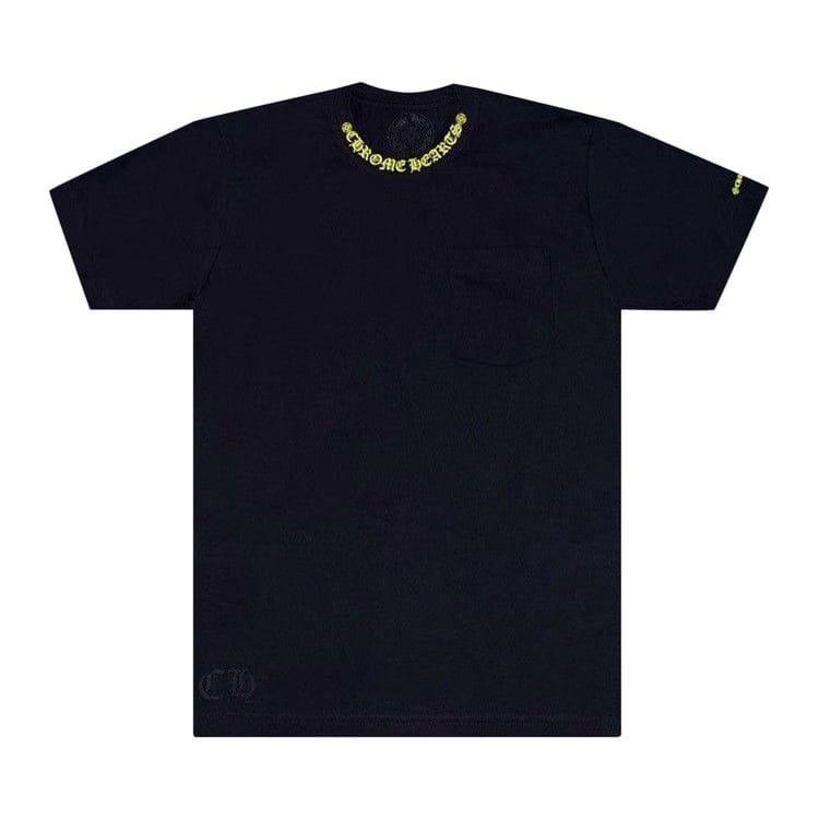 Chrome Hearts Neck Logo T-Shirt Black/Neon Yellow