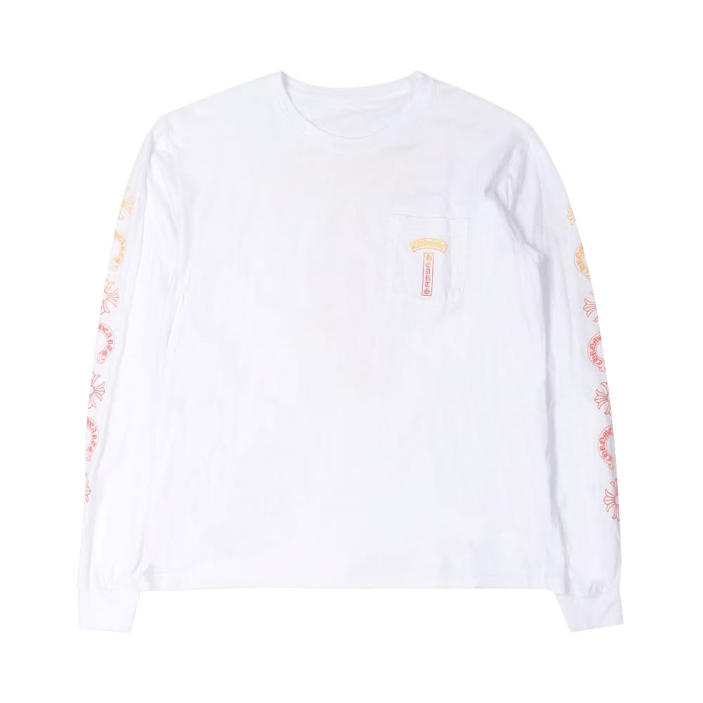 Chrome Hearts Gradient T-Bar Motif Pocket Long-Sleeve White